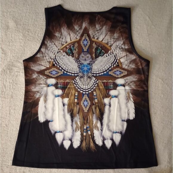 Aztec Print Round NeckTank Top - Picture 7 of 7